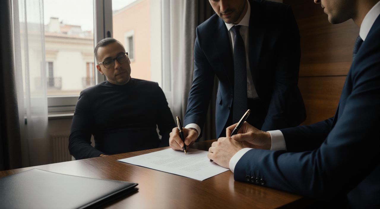 Reunión profesional para firma de acuerdos comerciales